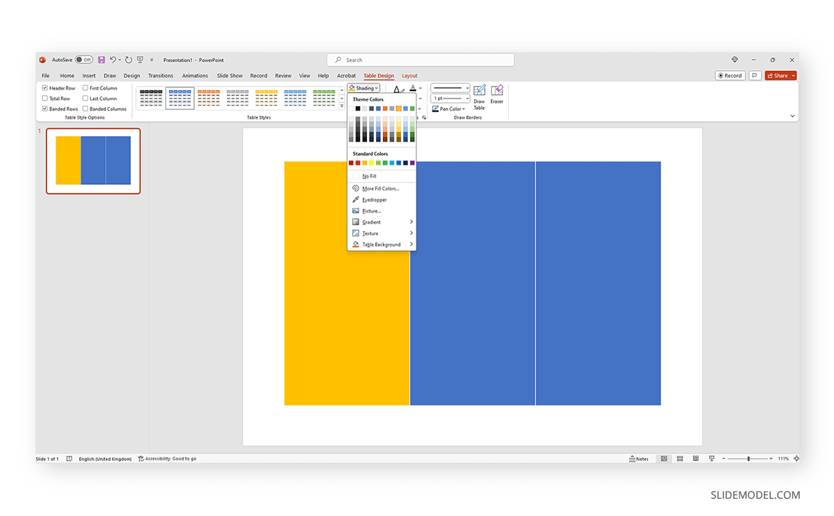 Change brochure color in PowerPoint