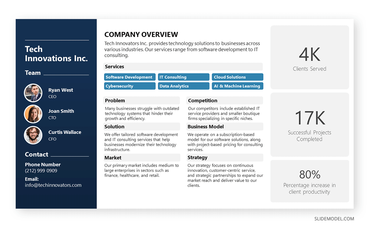 One-pager Company Profile presentation example