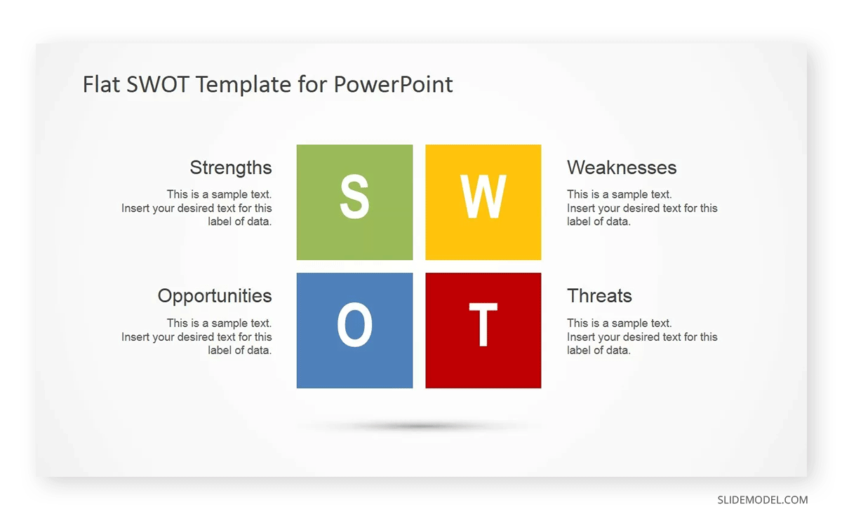 Flat style SWOT analysis template