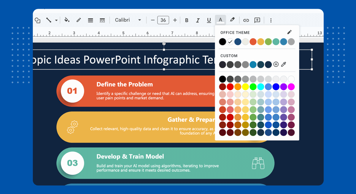 How to change slide title color