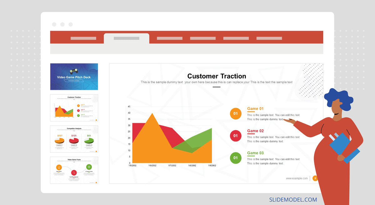 Showing Customer traction in a Video Game Pitch Deck