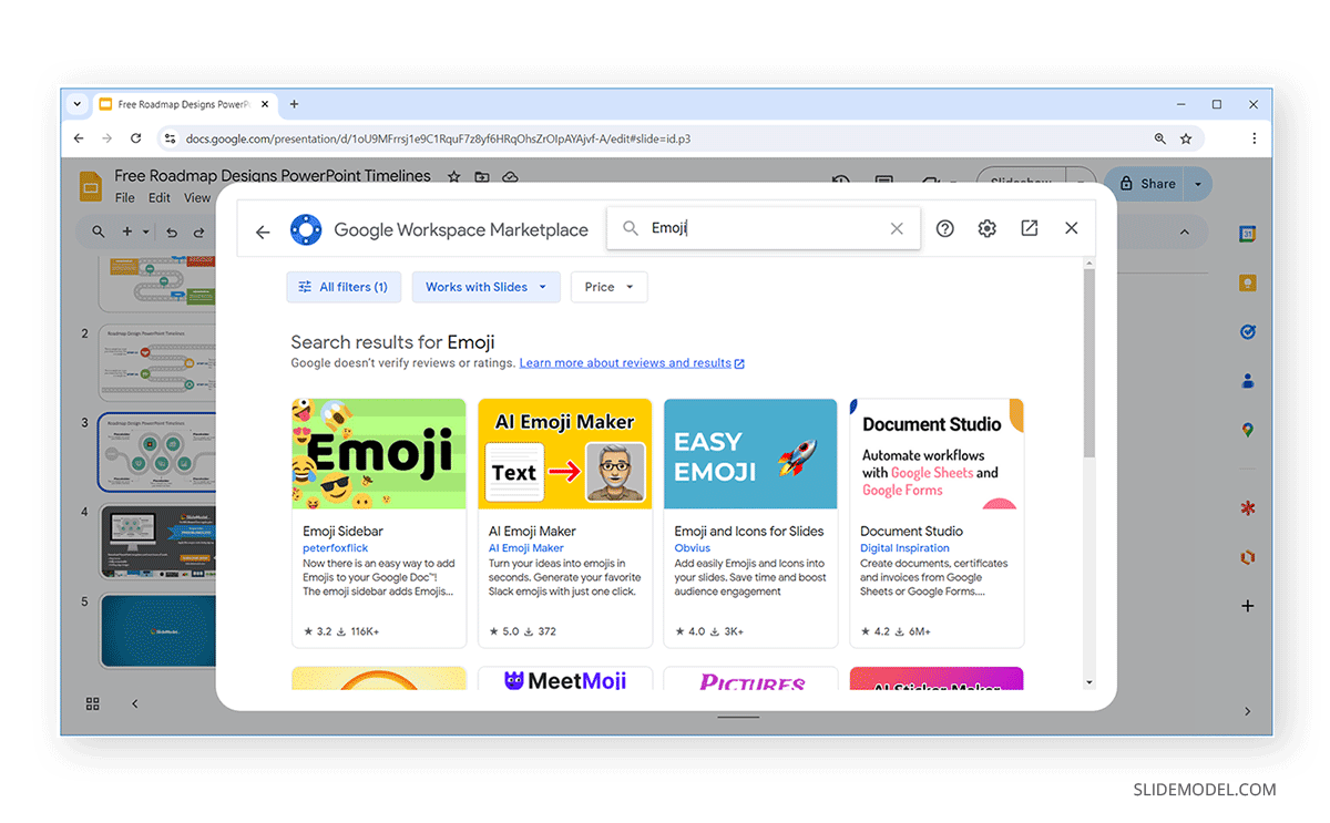 Browsing for Emoji extensions