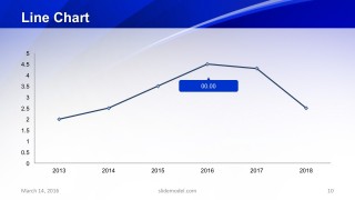 Line Chart in Blue Slides