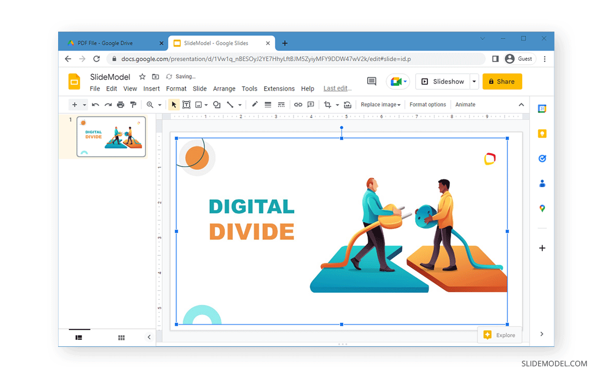 Insérer une diapositive à partir d'une image dans Google Slides