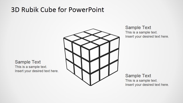 Transparent Rubik’s Cube Silhouette PowerPoint Shape