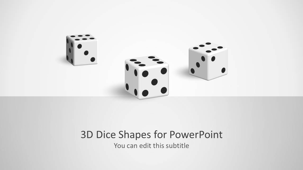 3D Dices for PowerPoint SlideModel