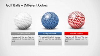 3 Colorful Golf Balls for PowerPoint