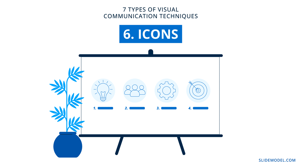 Utiliser des icônes comme aides visuelles pour exprimer des idées ou des concepts dans des présentations