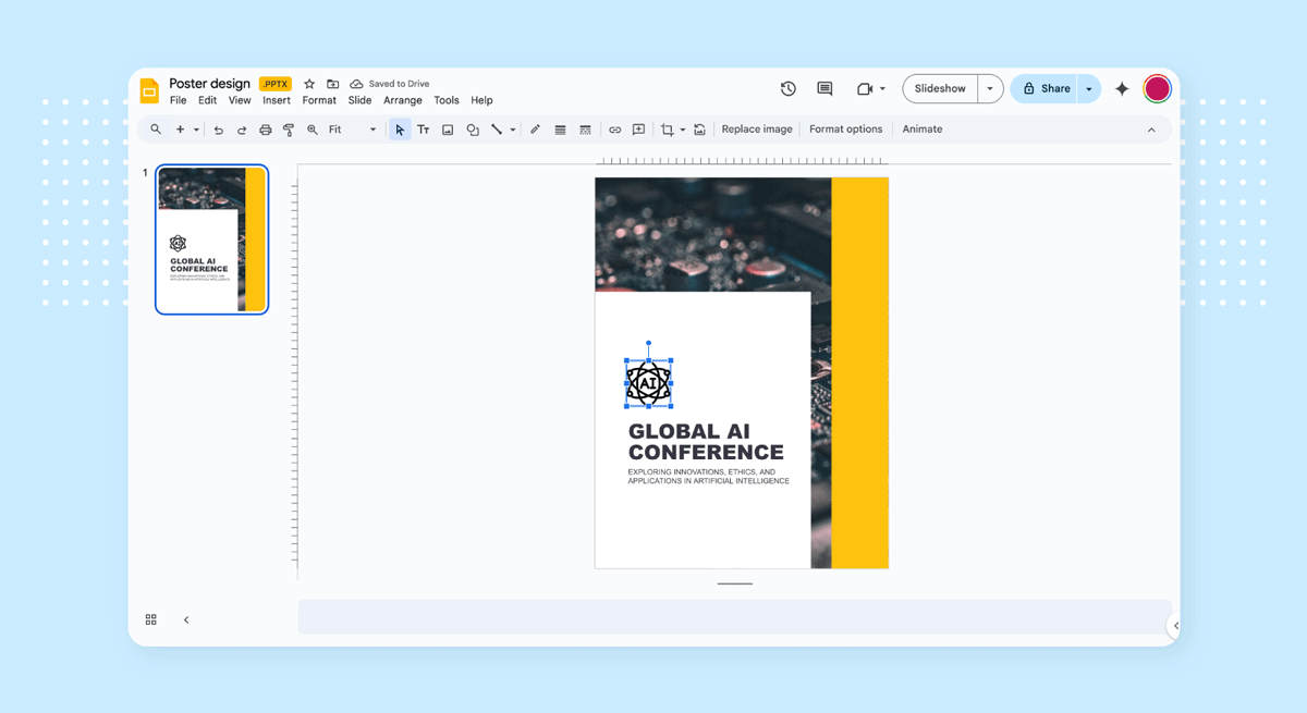 How to add a logo to a Google Slides poster