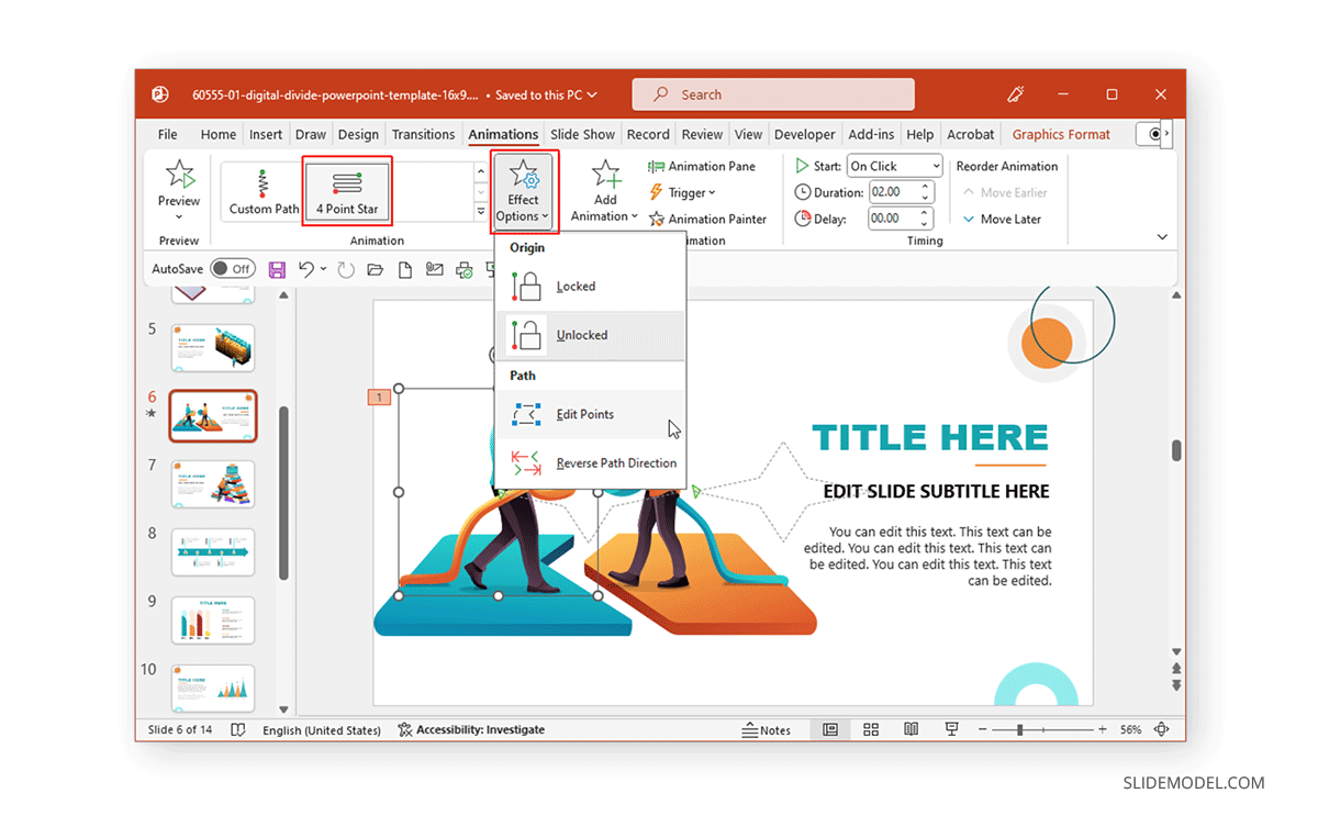 Edit points in Motion Paths PowerPoint