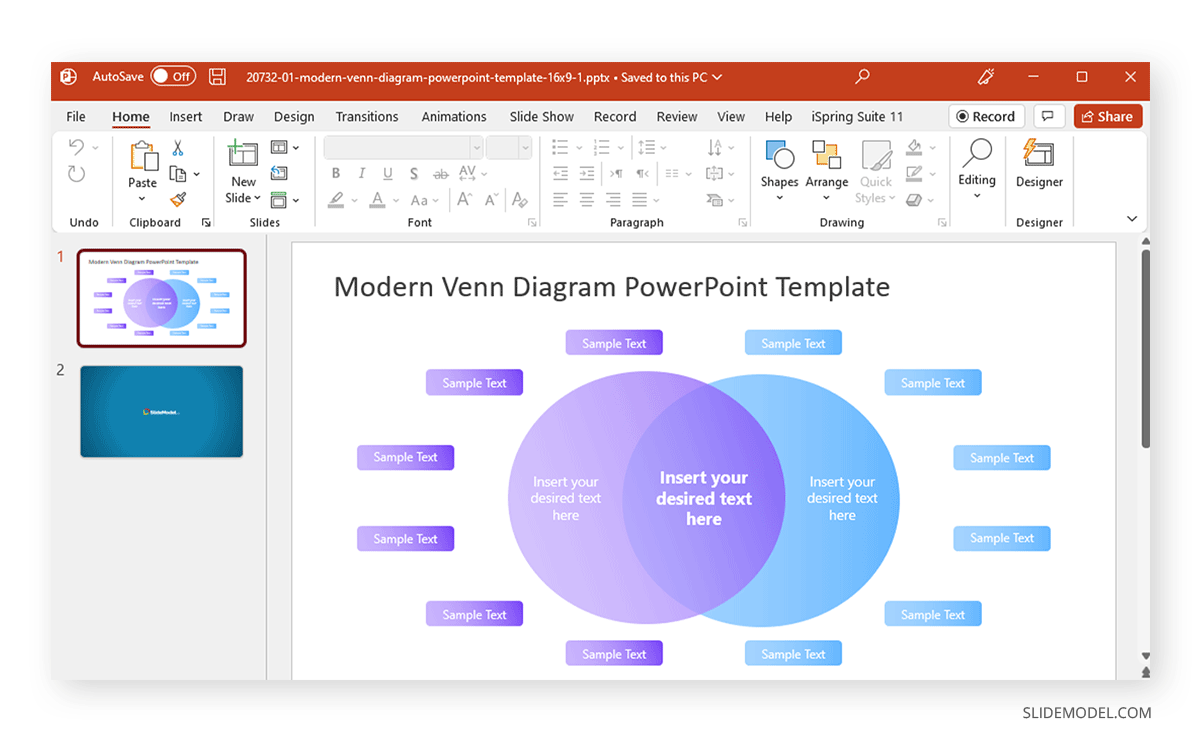 utiliser des modèles StagePFE pour créer un diagramme de Venn dans Google Slides