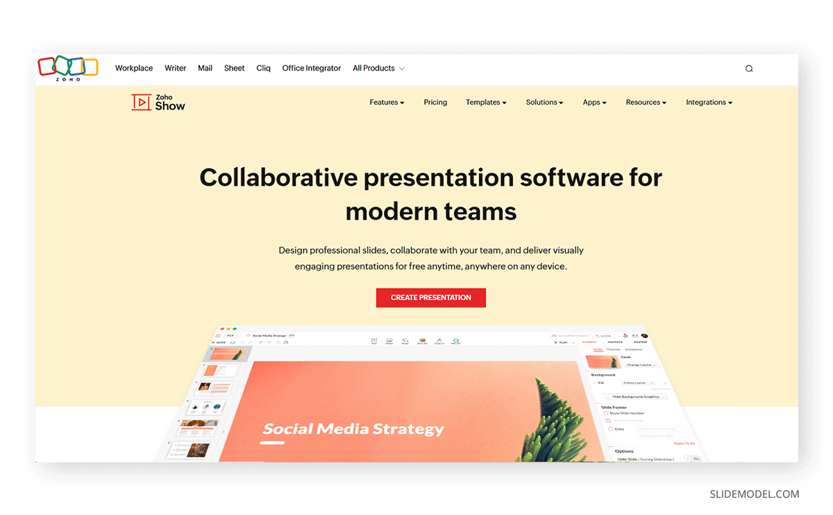 Zoho Show presentation alternative software to PowerPoint