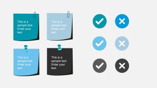 Editable Sticky Notes Pin Icons Slide