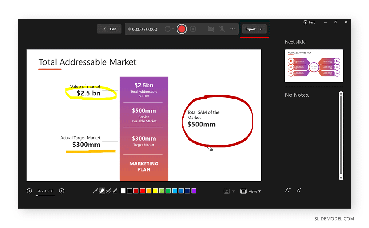 Save a recording for a presentation in PowerPoint