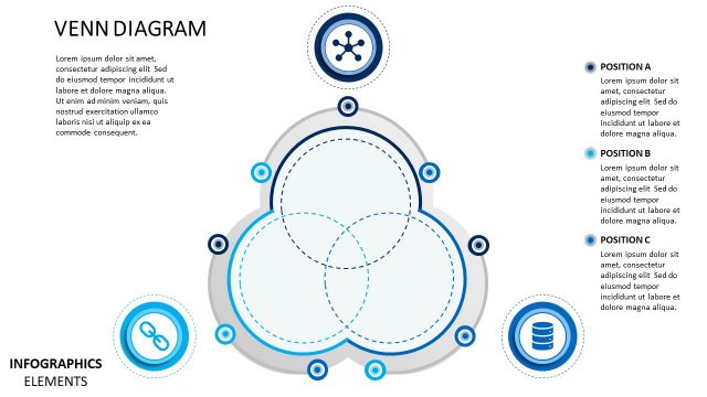 Venn Diagram Material Design for PowerPoint