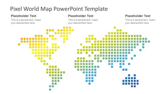 Pixel World Map PowerPoint Template