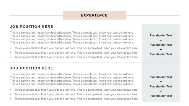 Template of Resume in PowerPoint