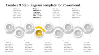 Slide of 9 Steps Chevron Timeline