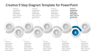 9 Steps PowerPoint Chevron Segments 