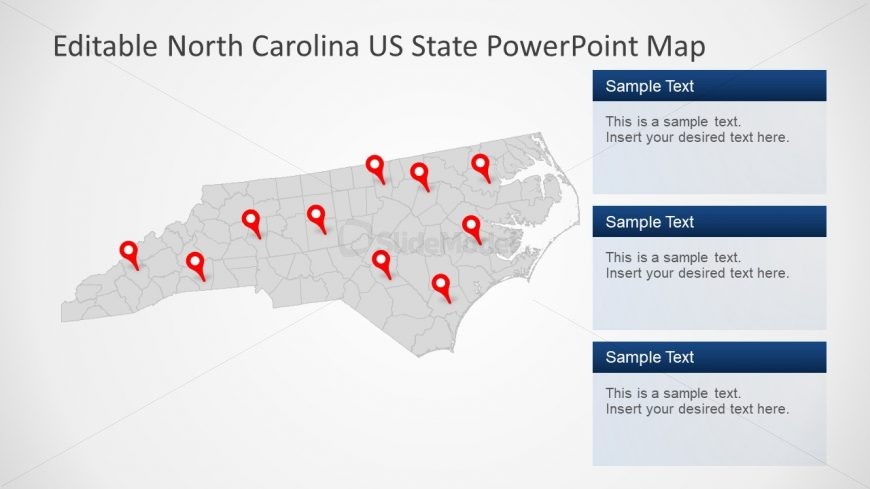 Map with Location Pointers NC