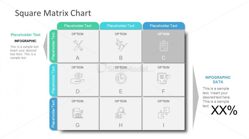 Creative Infographic Cells in 3X3 Chart