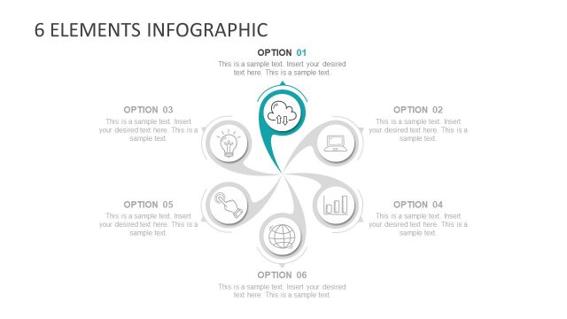 Twirl Diagram 6 Steps PowerPoint