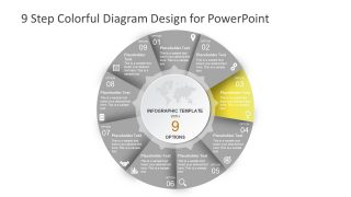 Template of 9 Segment PPT Cycle