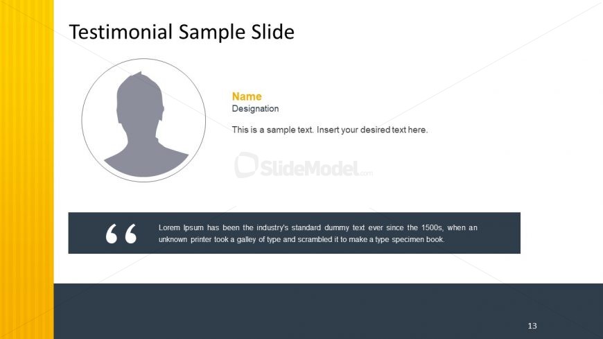 Testimonial PowerPoint Layout For Business SlideModel