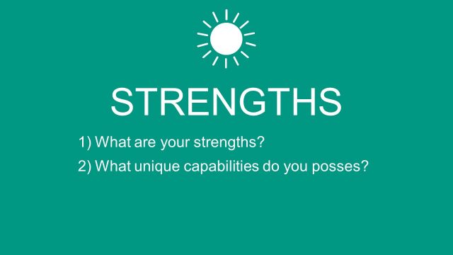 Slide of Strengths in PowerPoint