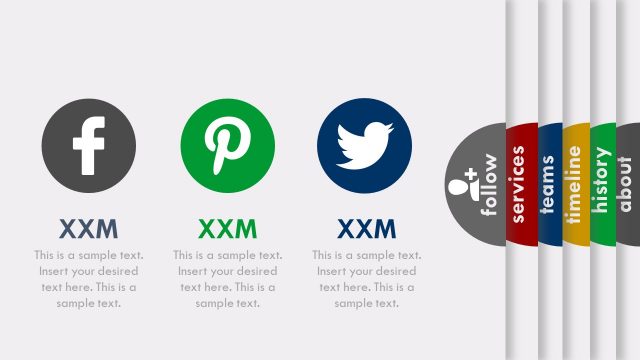 Follow on Social Media Icons PPT