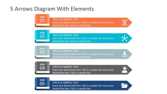 5 Arrows Diagram with Elements
