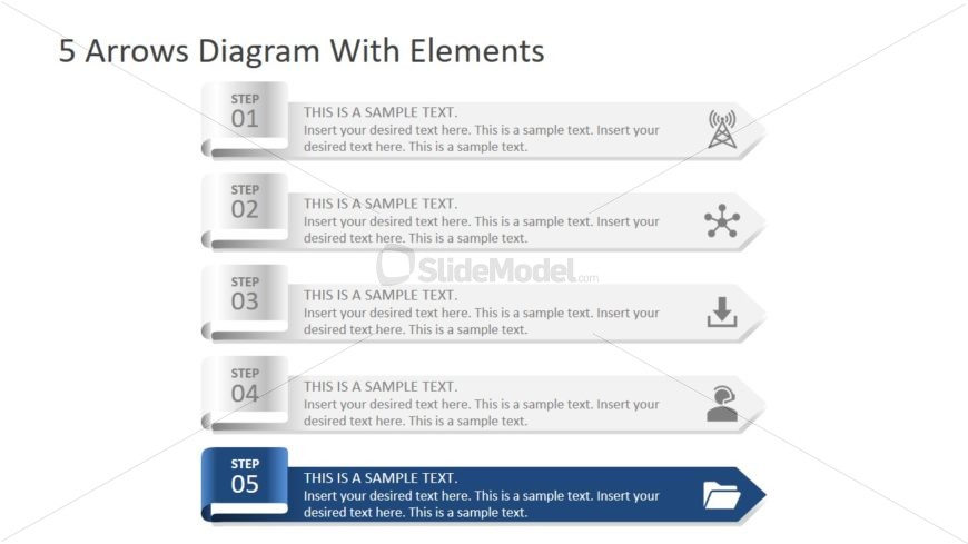 Editable Template of 5 Arrows Diagram