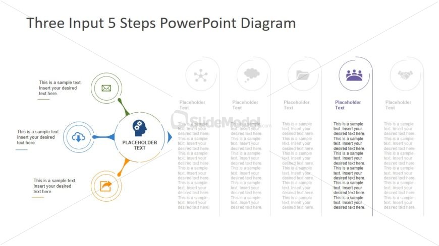 5 Outputs Diagram PowerPoint