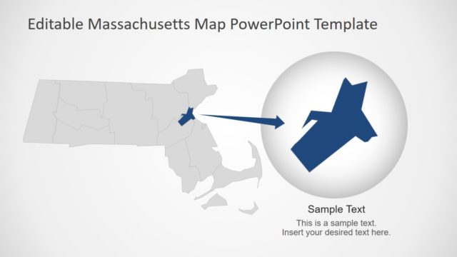 PowerPoint Map Template for Massachusetts