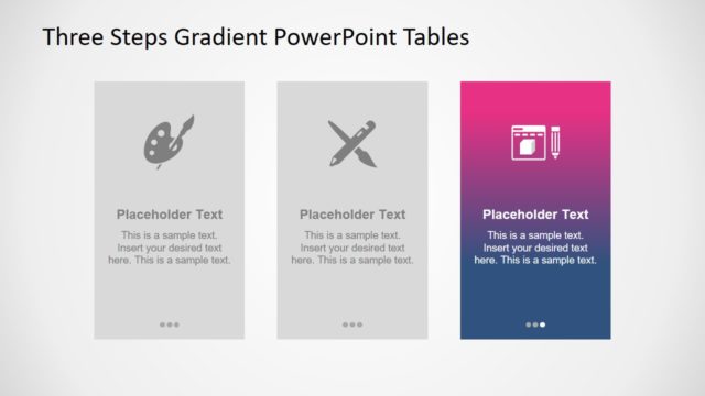 Gradient PowerPoint 3 Steps Template