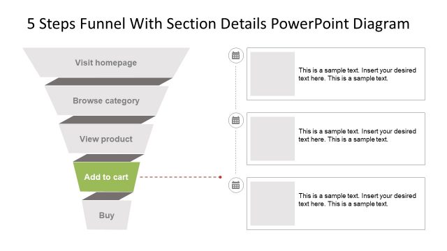 Funnel Graphics for 5 Steps PowerPoint Diagram