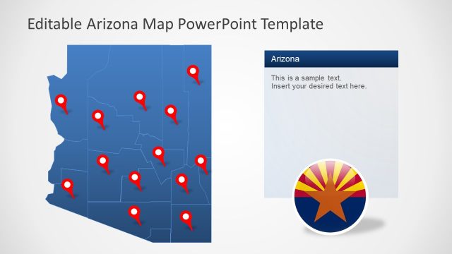Editable Map Template of Arizona