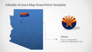 Arizona Silhouette Map with Counties