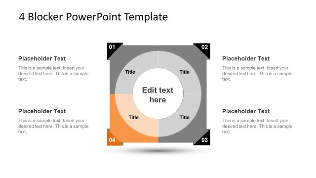 4 Blocker Business Diagram Template