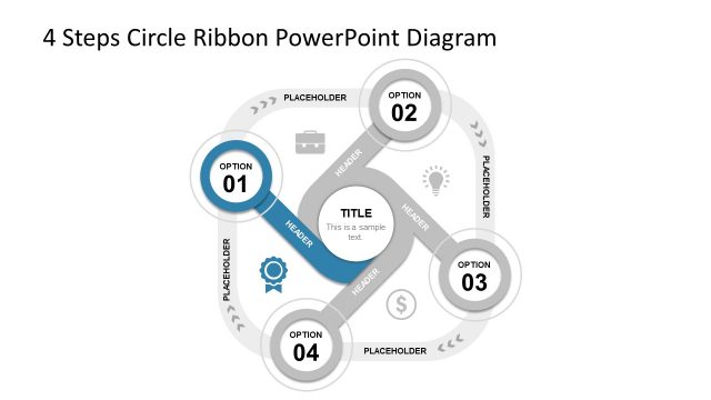 4 Ribbon Circle Diagram Template