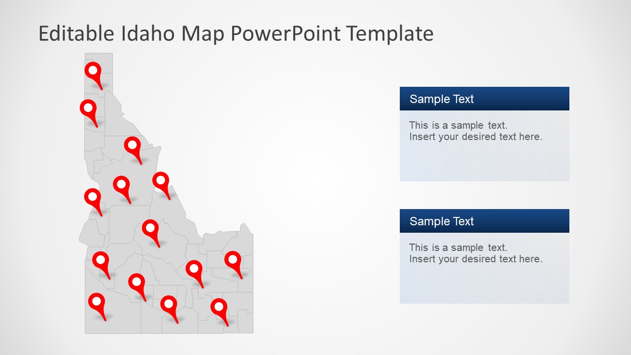 Professional Map template for Idaho