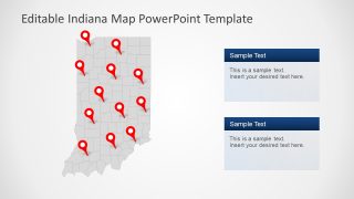 Gray Map of Indiana State