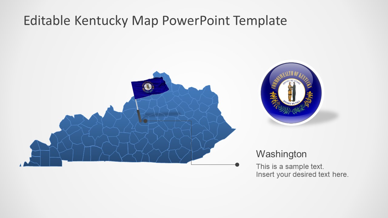Editable Map of Kentucky US