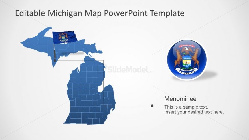 Map of Michigan with Counties