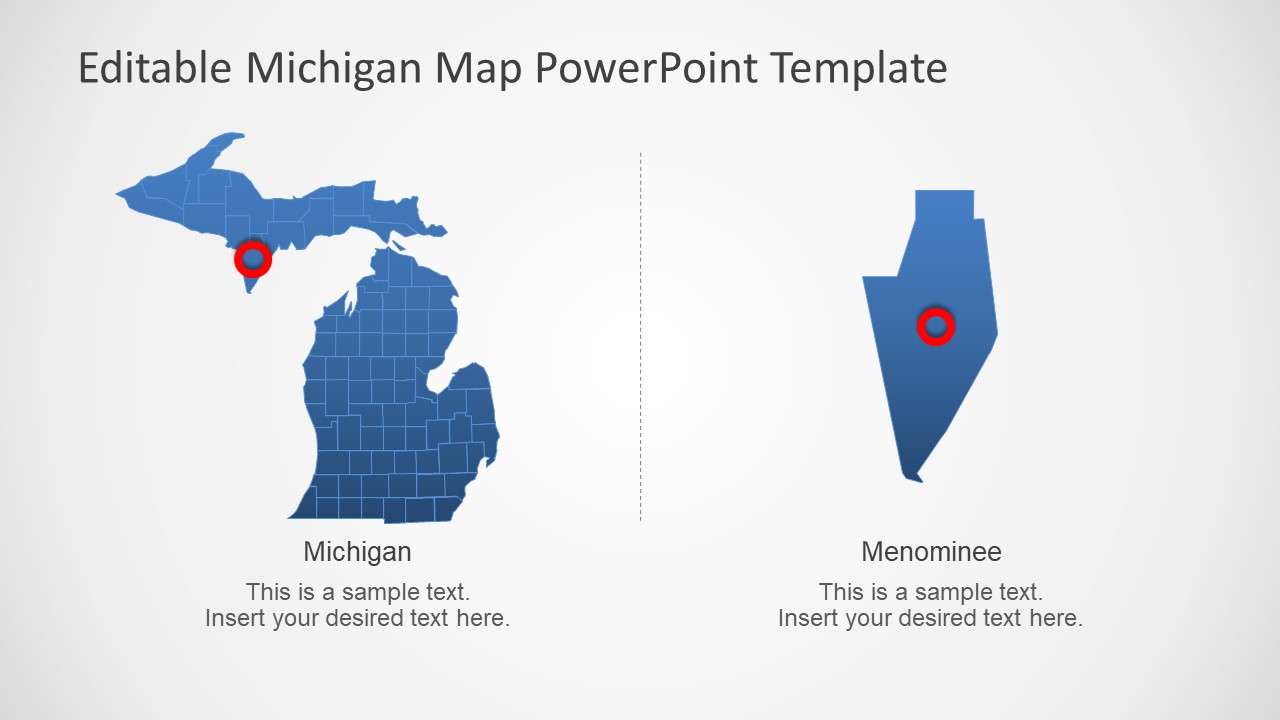 Michigan PowerPoint Map Template SlideModel