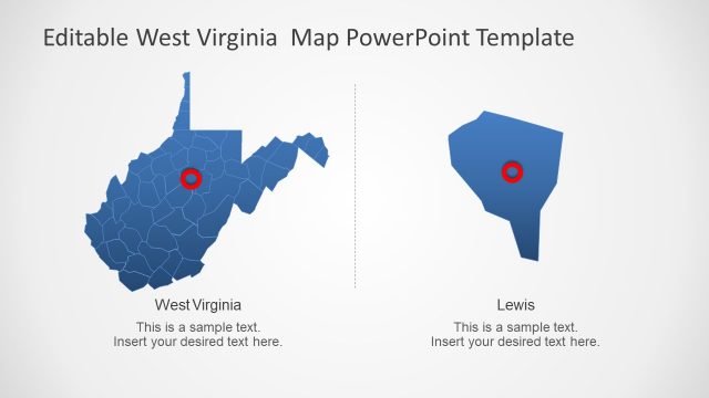 Blue Outline West Virginia Map Template
