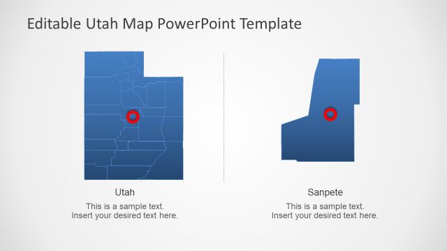 Editable Map of Utah USA State