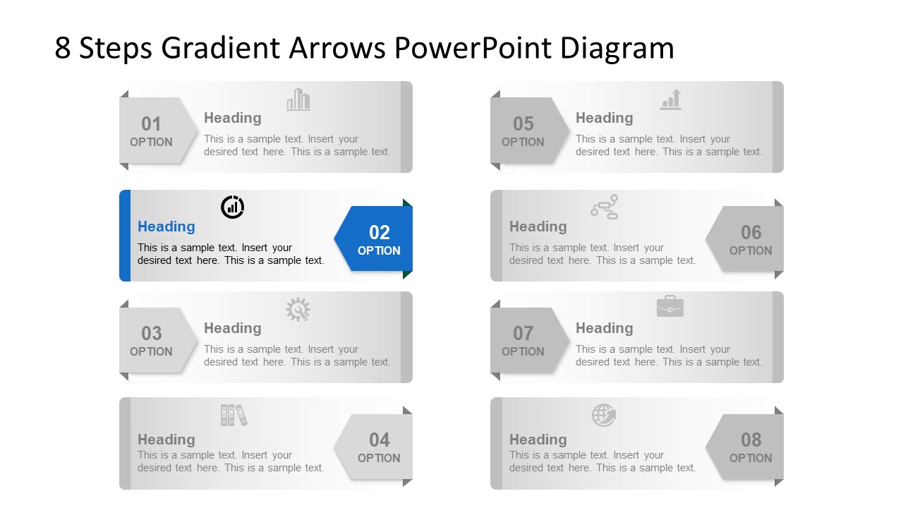Silde of 8 Arrow PowerPoint Diagram