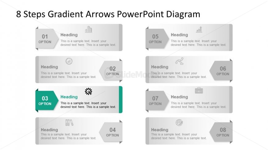 Template of 3 Arrow Highlight Diagram