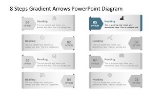 Template of 5 Arrow Highlight Diagram